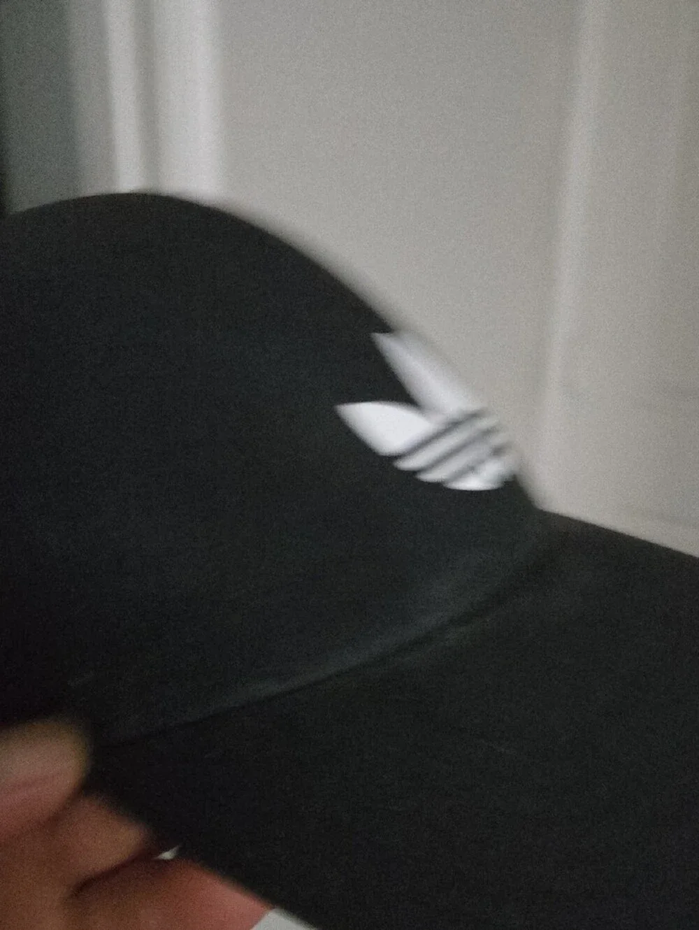 adidas Black Baseball Cap with White Trefoil Logo